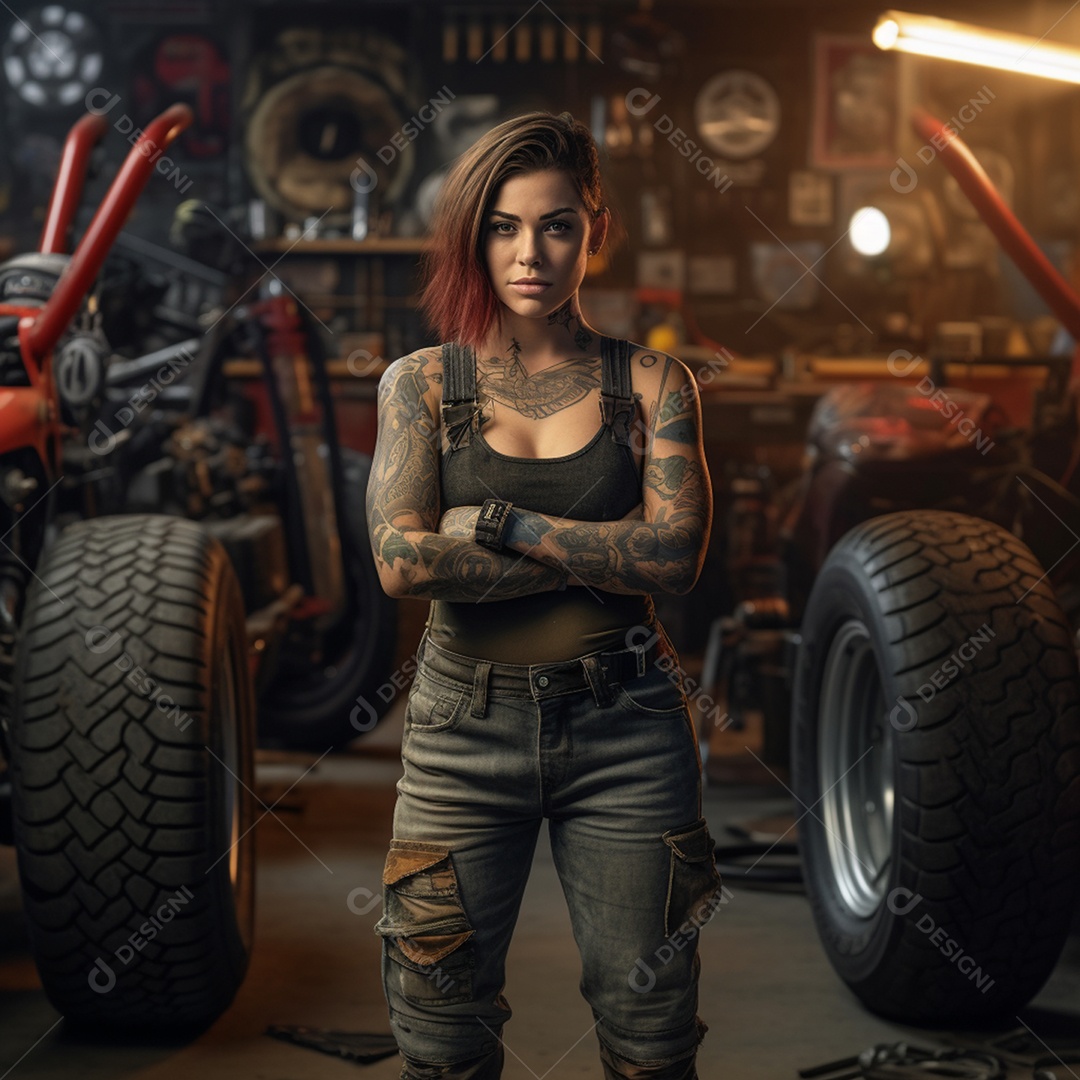 Mulher jovem mecânica