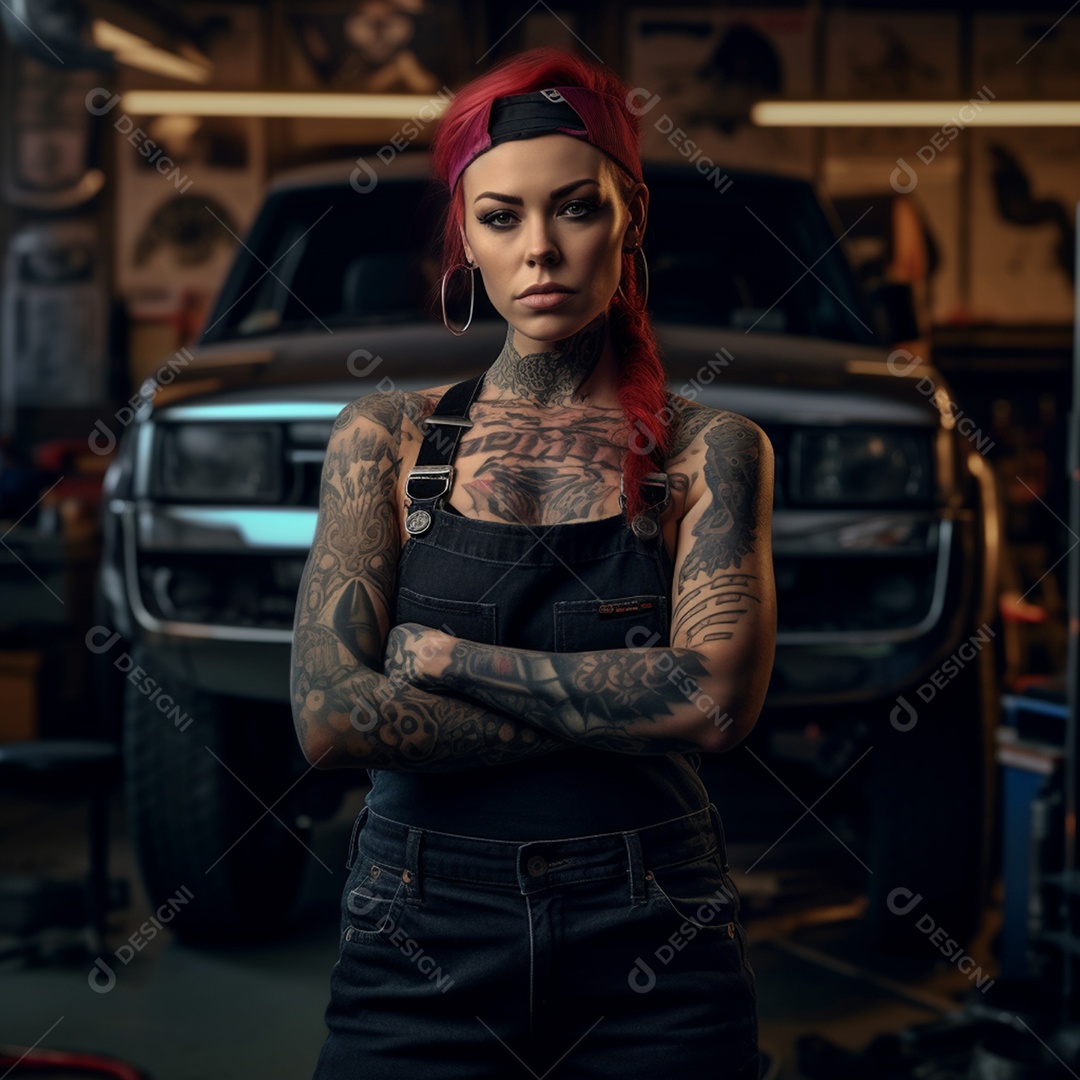 Mulher jovem mecânica