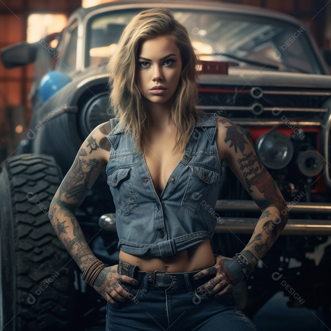 Mulher jovem mecânica