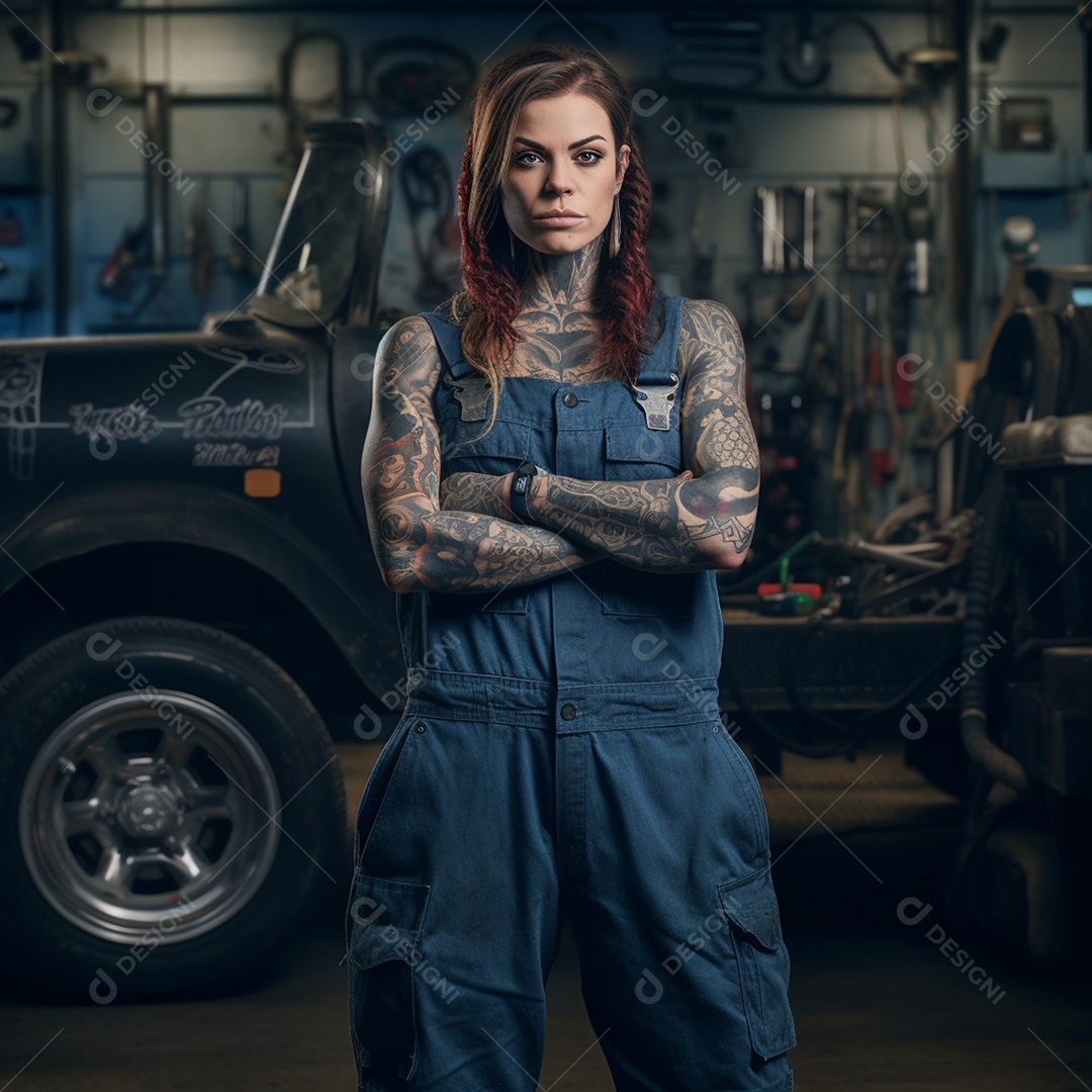 Mulher jovem mecânica