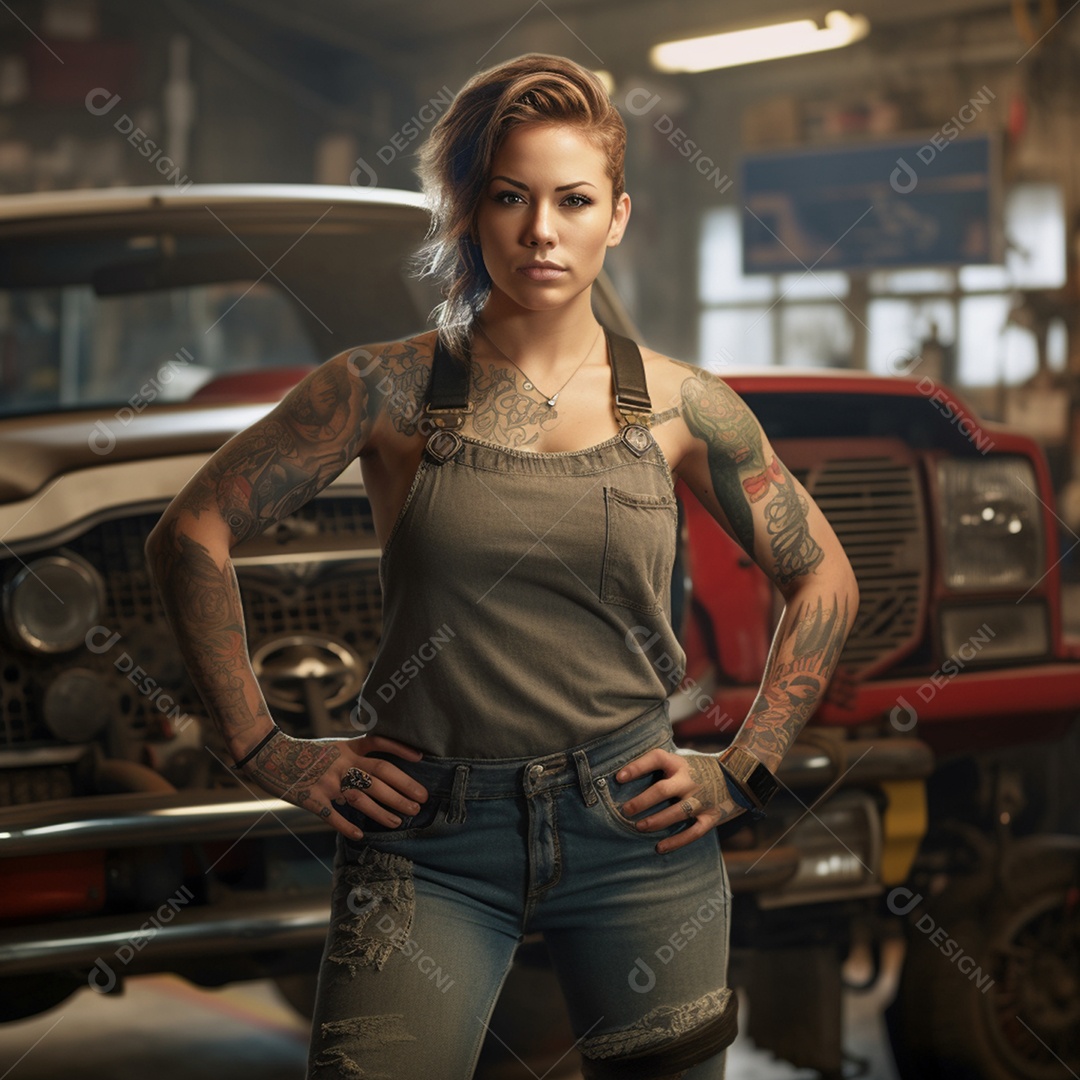 Mulher jovem mecânica