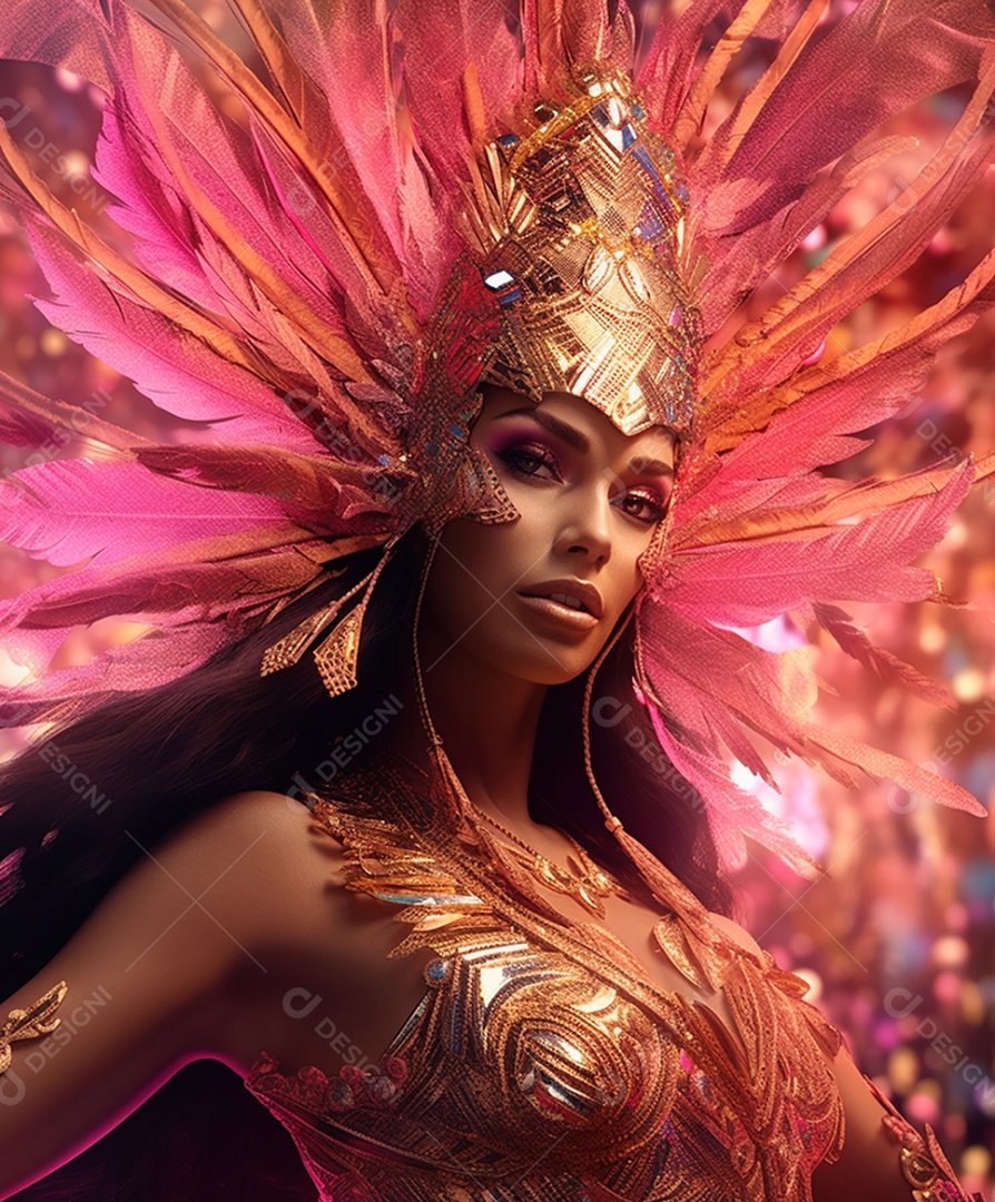 Linda mulher com fantasia de carnaval