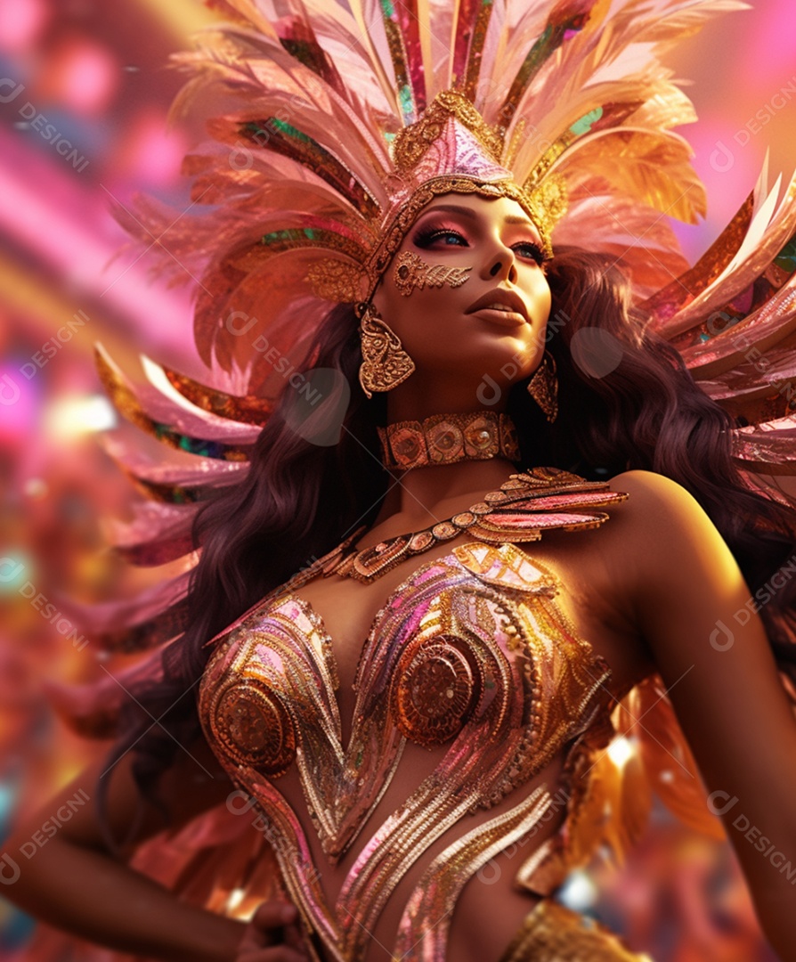 Linda mulher com fantasia de carnaval