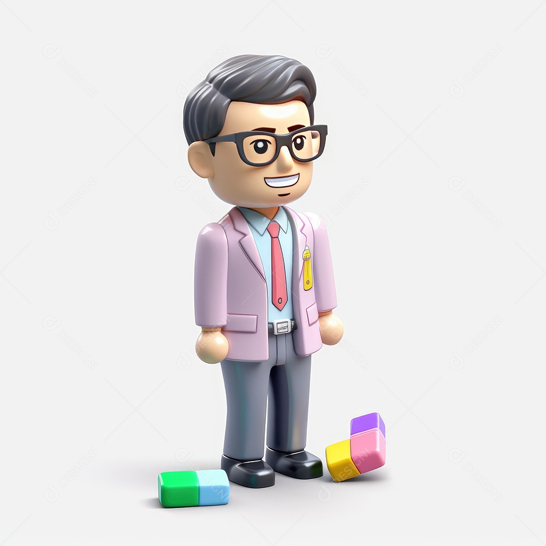 Irresistivelmente encantador. Empresário de personagem fofo vencendo.