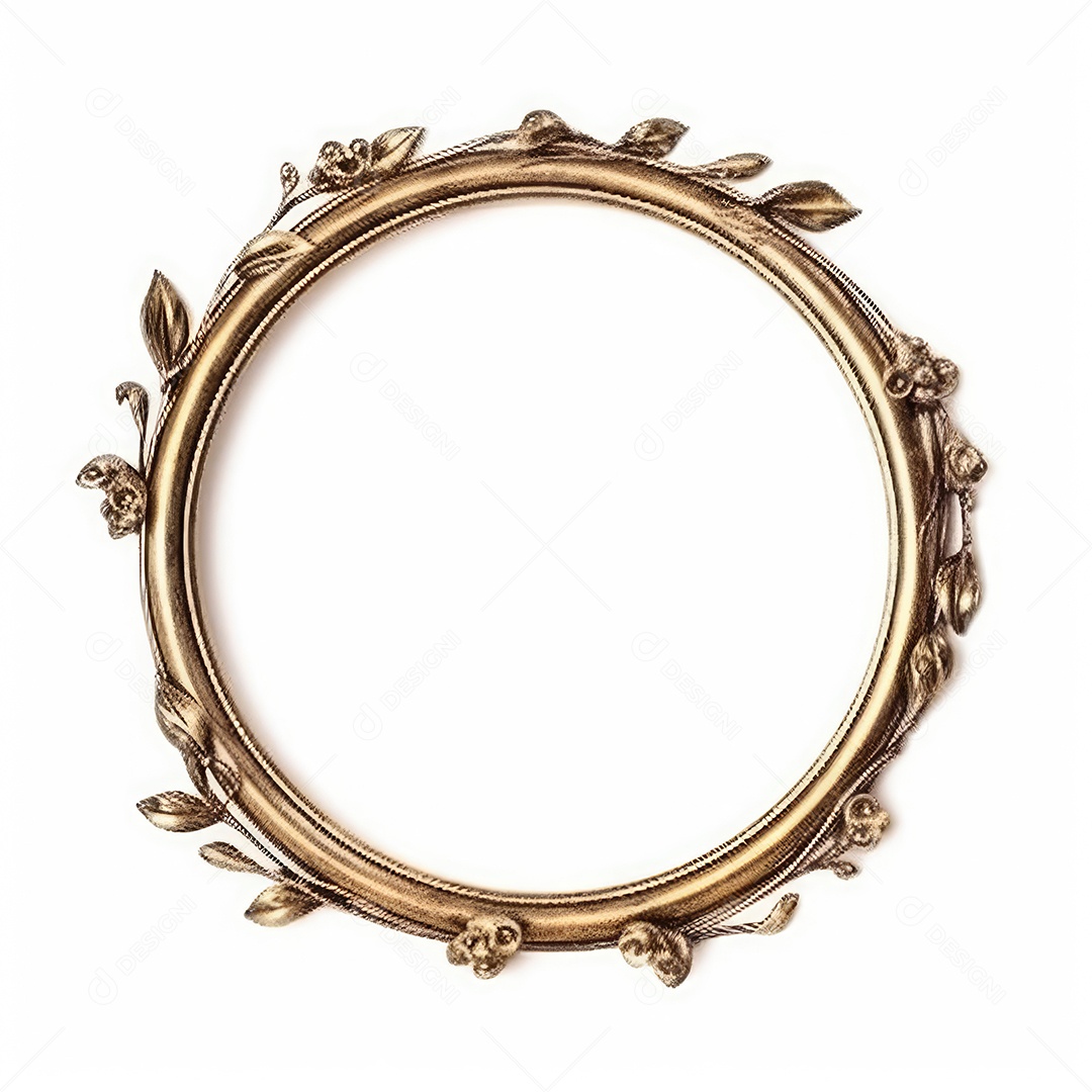 Moldura dourada antiga isolada no fundo branco. para impressão, site, cartaz, banner, logotipo, celebração.