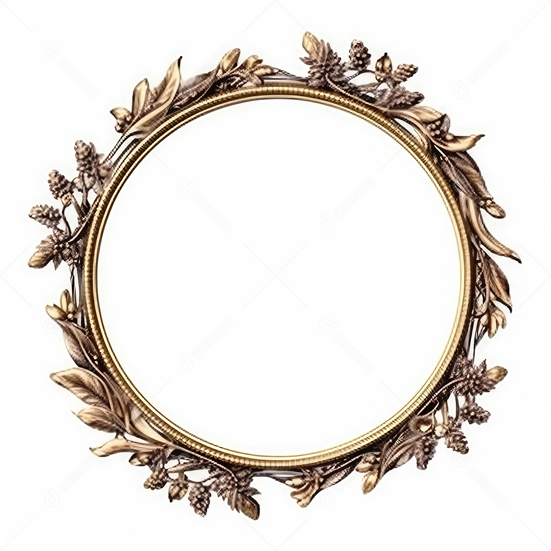 Moldura dourada antiga isolada no fundo branco. para impressão, site, cartaz, banner, logotipo, celebração.