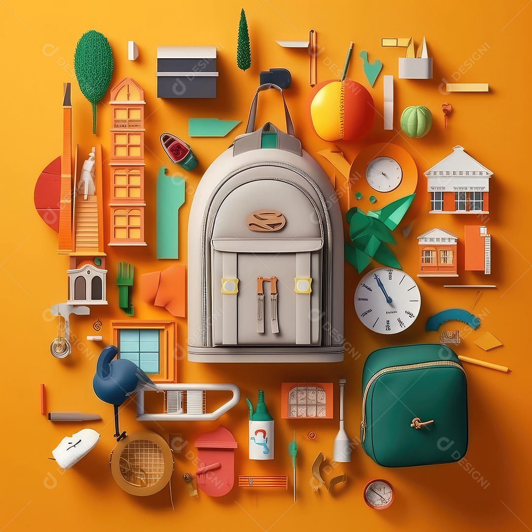 Aventura de aprendizagem elaborada, arte moderna e bonita com corte de papel 3D para volta às aulas. para impressão, site, cartaz, banner, logotipo, celebração.