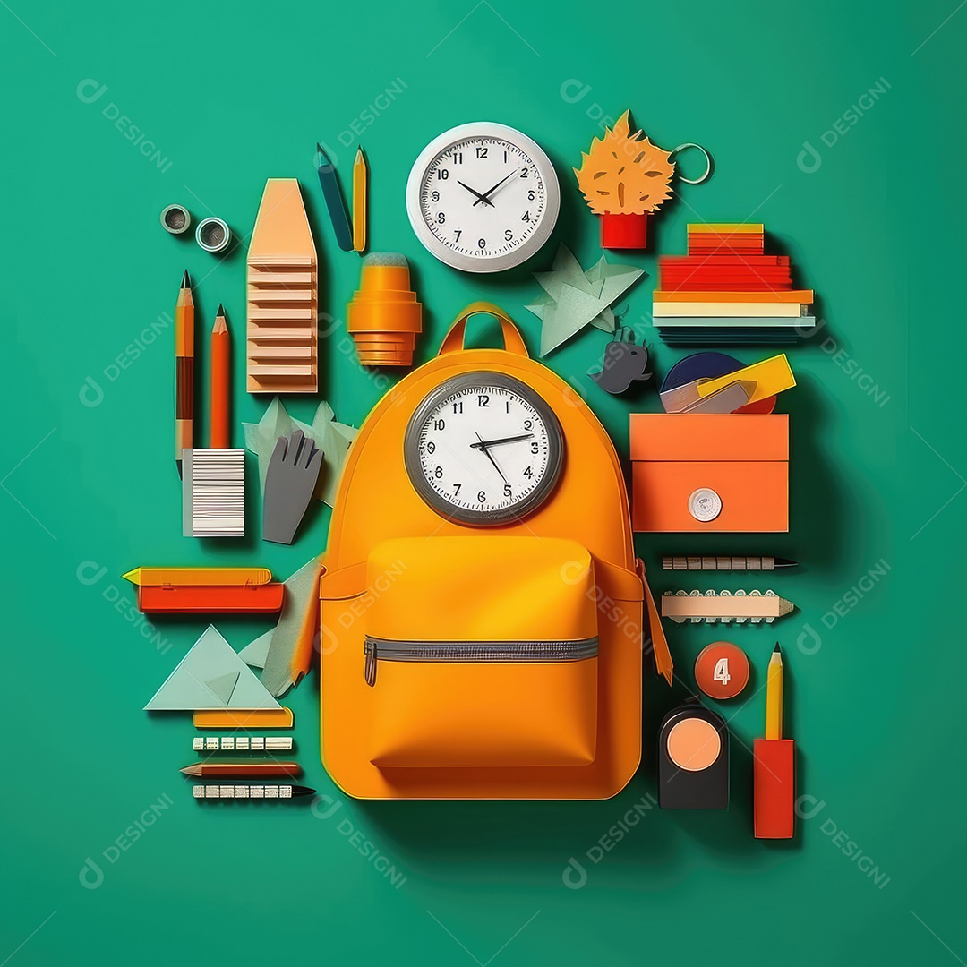 Aventura de aprendizagem elaborada, arte moderna e bonita com corte de papel 3D para volta às aulas. para impressão, site, cartaz, banner, logotipo, celebração.