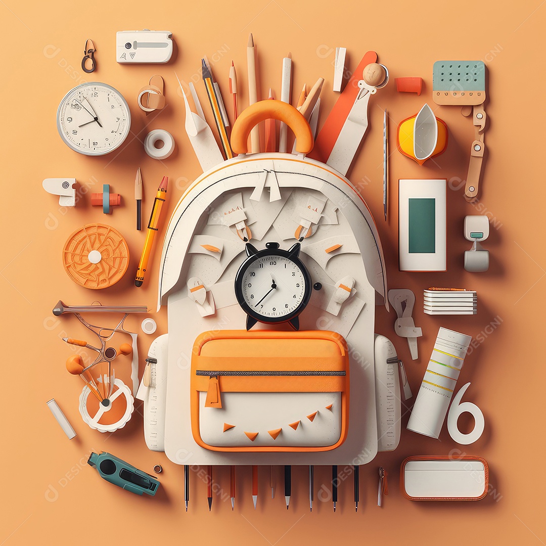 Aventura de aprendizagem elaborada, arte moderna e bonita com corte de papel 3D para volta às aulas. para impressão, site, cartaz, banner, logotipo, celebração.