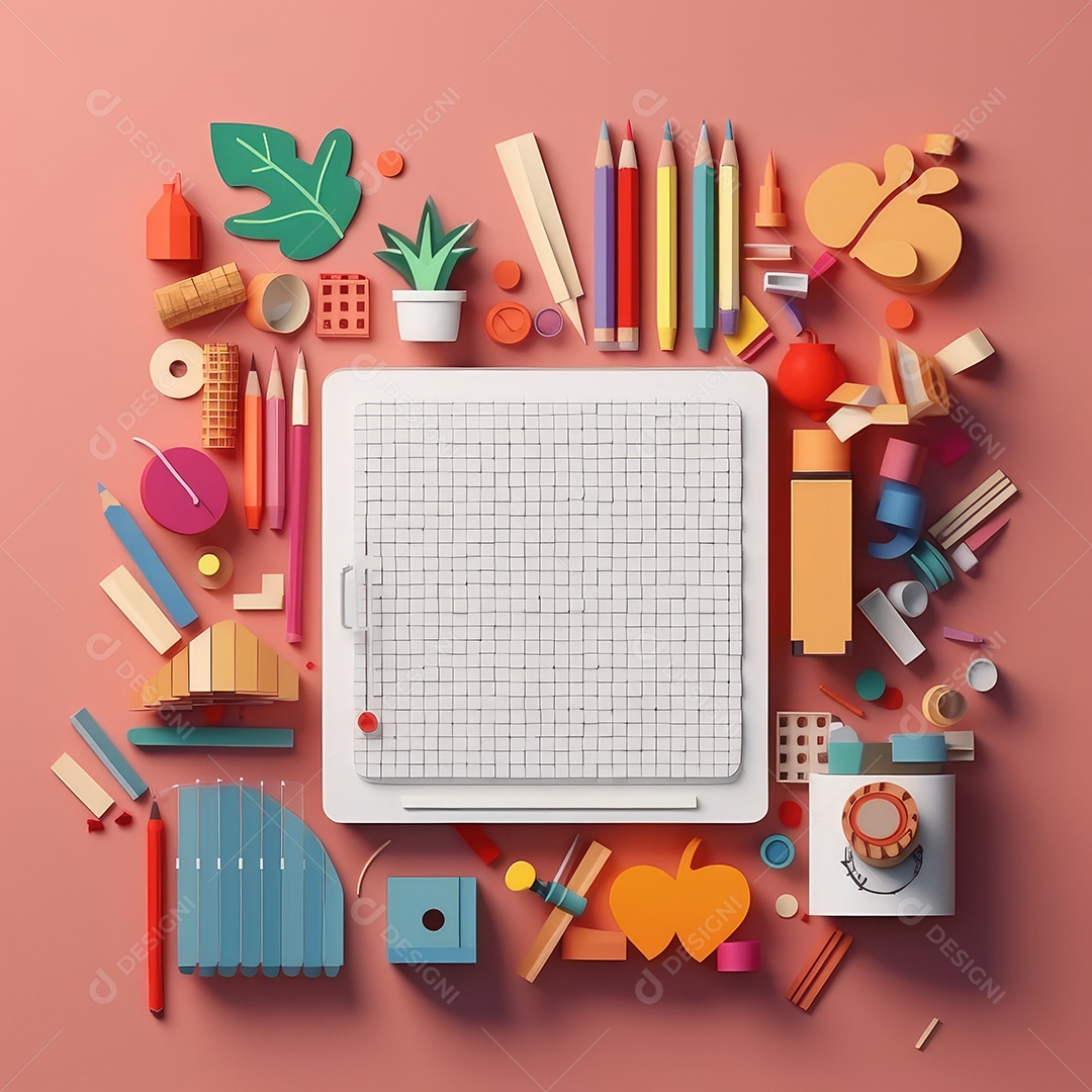 Aventura de aprendizagem elaborada, arte moderna e bonita com corte de papel 3D para volta às aulas. para impressão, site, cartaz, banner, logotipo, celebração.