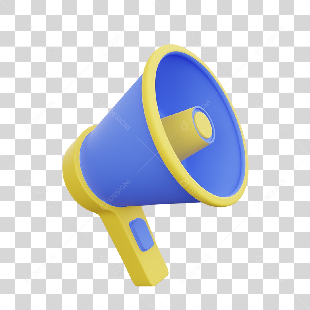 Elemento 3D Mega Fone para Composição PNG Transparente