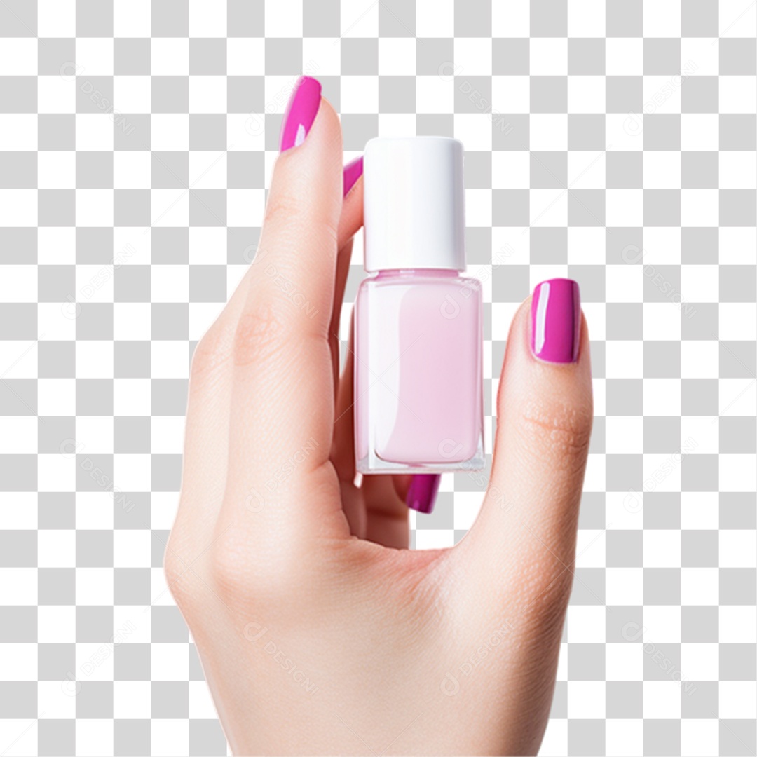 Mão Segurando Esmalte de Unha PNG Transparente