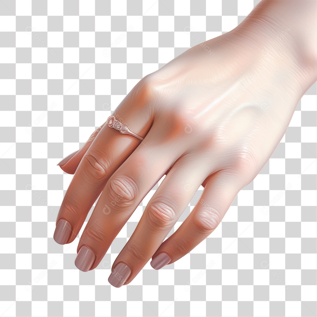 Mão com Unhas Pintadas PNG Transparente