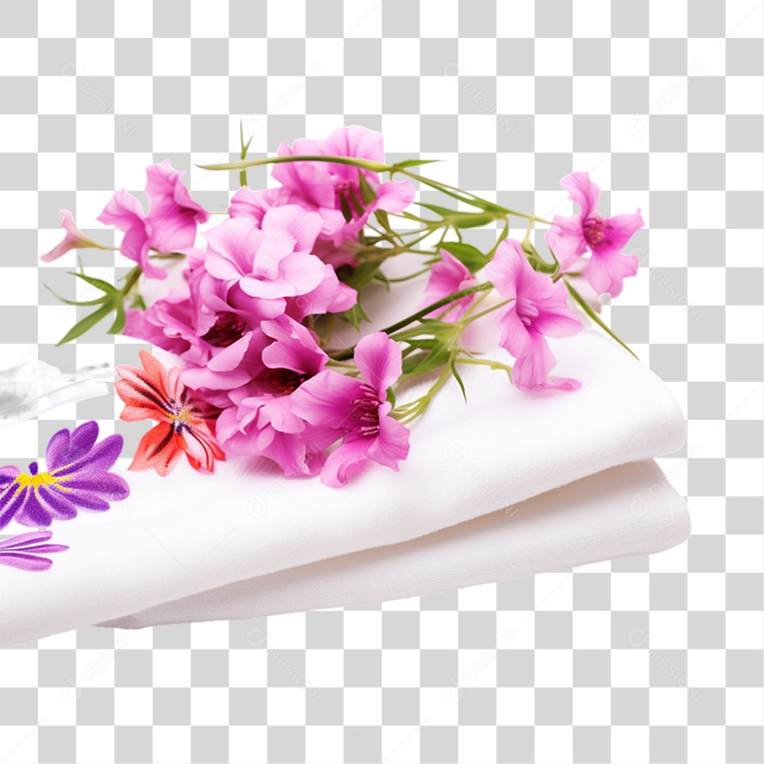 Toalha e Flores PNG Transparente