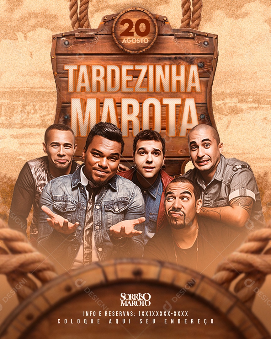 Flyer Feed Tardezinha Marota Sorriso Maroto Social Media PSD Editável