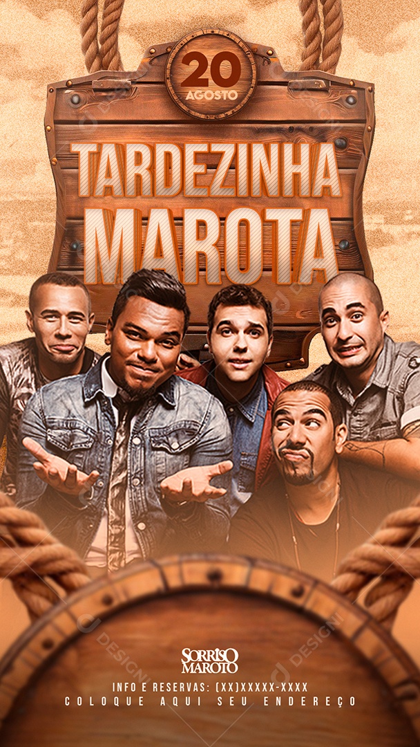 Flyer Story Tardezinha Marota Sorriso Maroto Social Media PSD Editável