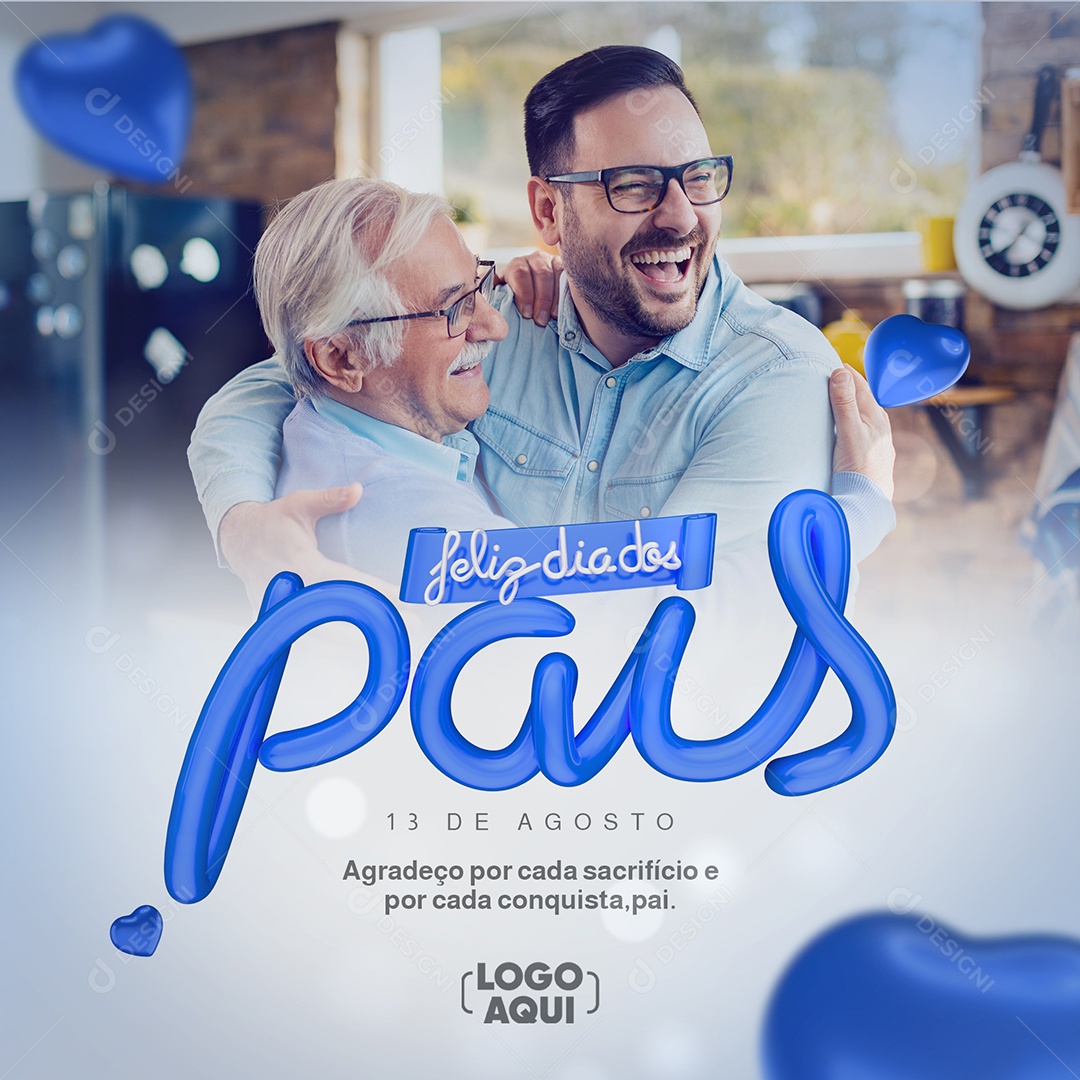 Dia Dos Pais 13 De Agosto Social Media PSD Editável