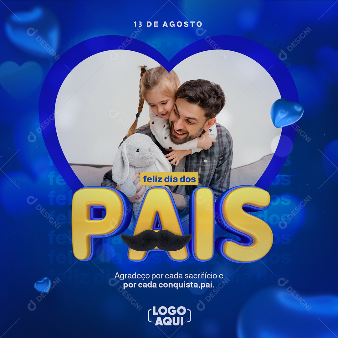Social Media Dia Dos Pais 13 De Agosto PSD Editável