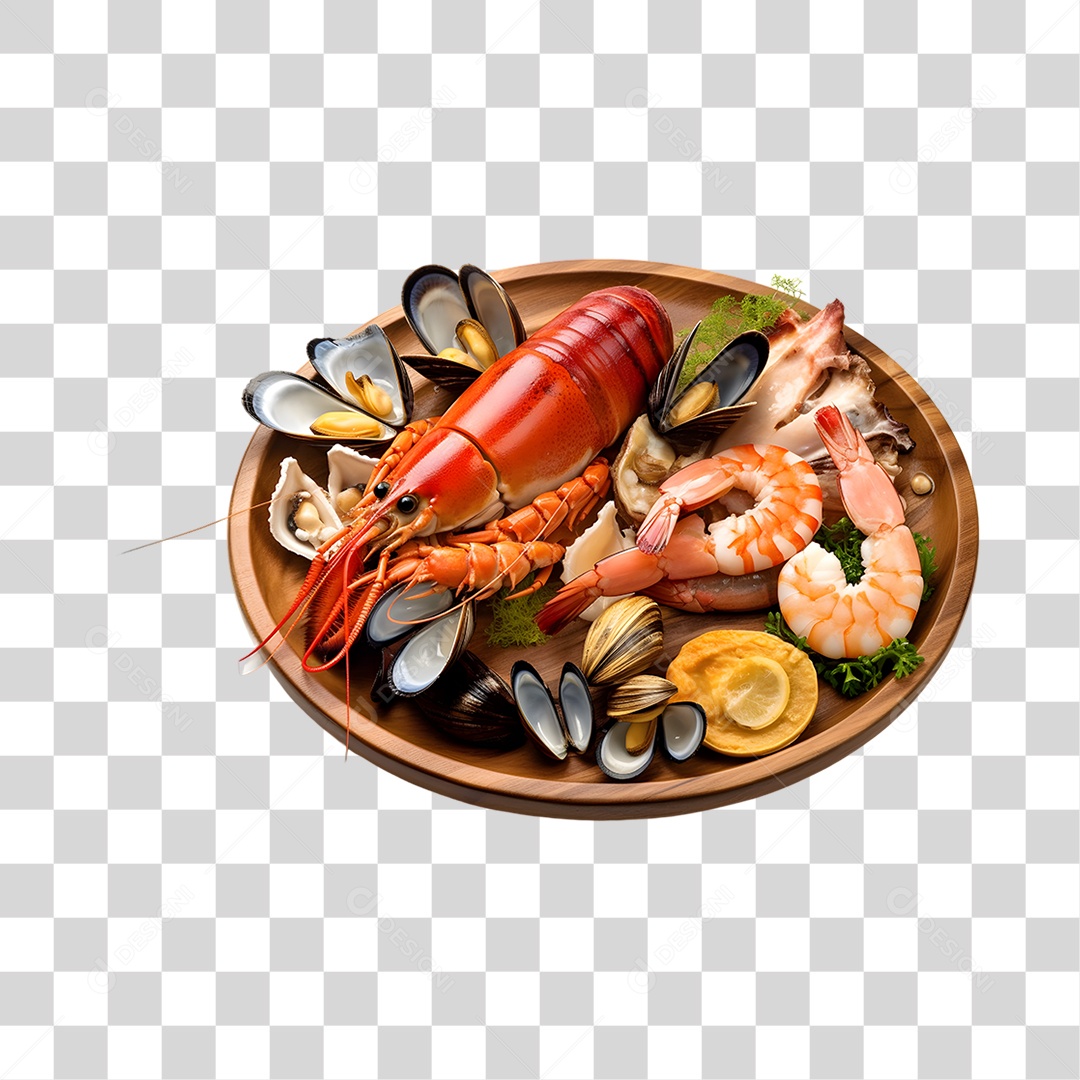 Frutos e Peixes do Mar PNG Transparente