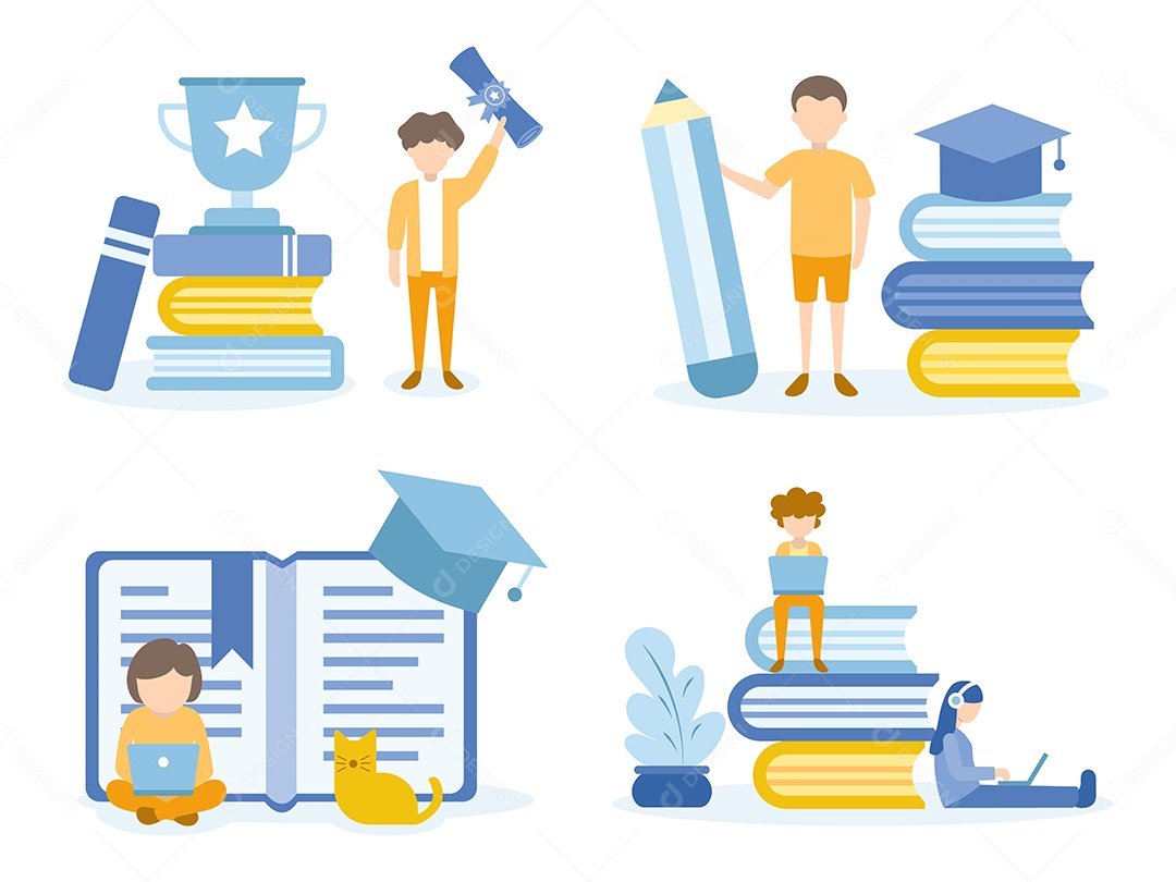 Formatura do Aluno Ilustração Vetor EPS