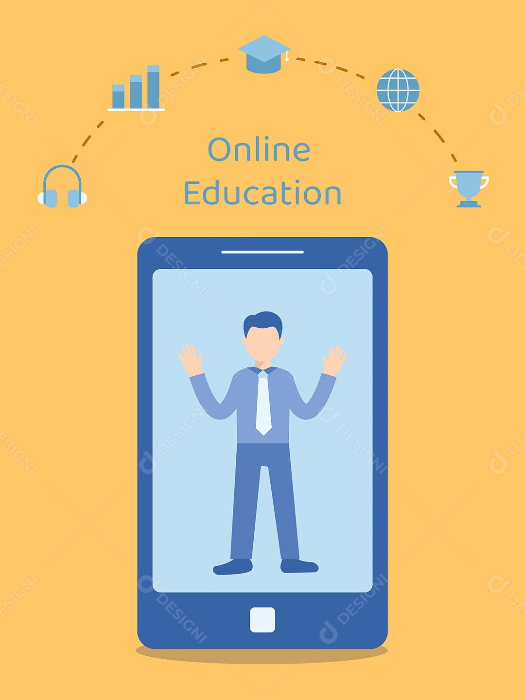 Professor Ensinando Curso Online Ilustração Vetor EPS