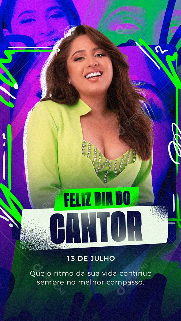 Story Feliz Dia Do Cantor Social Media PSD Editável