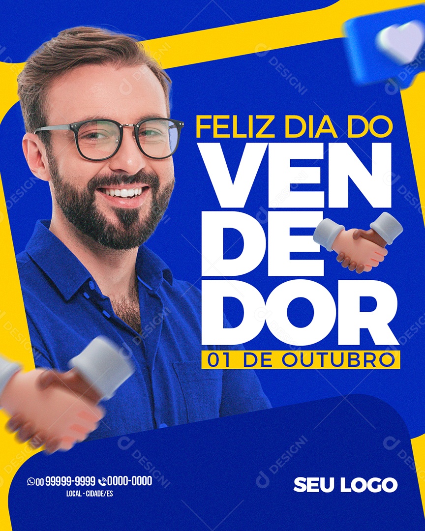 Social Media Feliz Dia Do Vendedor PSD Editável