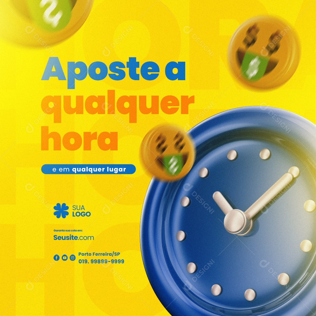 Lotérica Aposte A Qualquer Hora E Em Qualquer Lugar Social Media PSD Editável