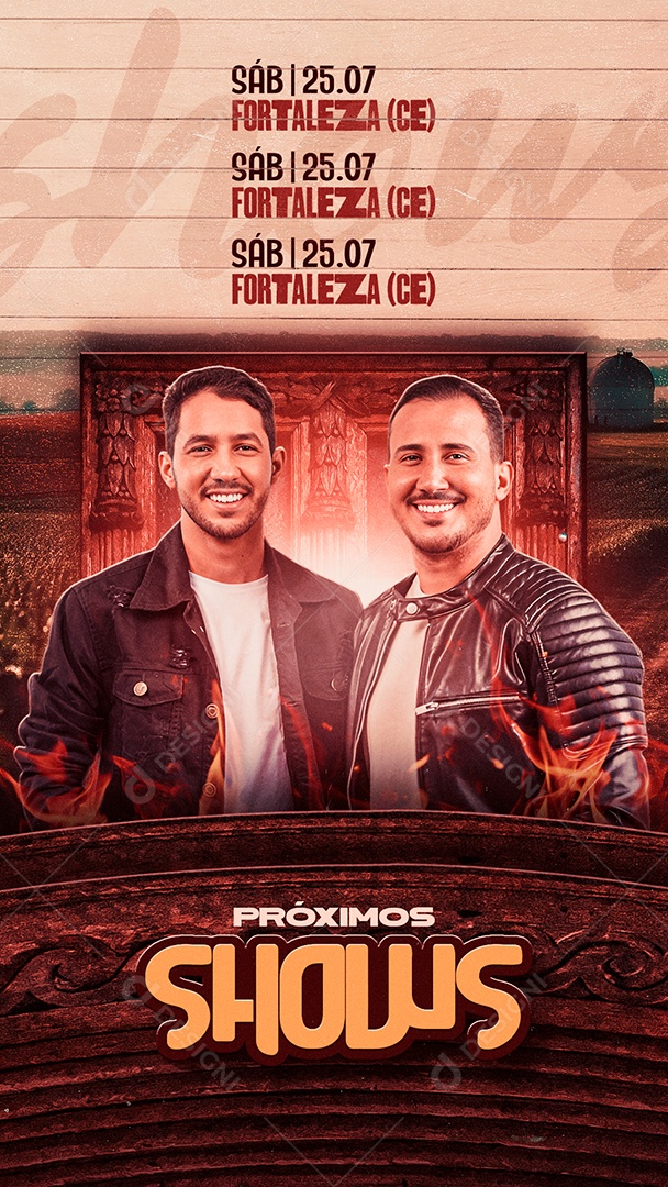 Social Media Flyer Story Próximos Shows Iguinho e Lulinha PSD Editável