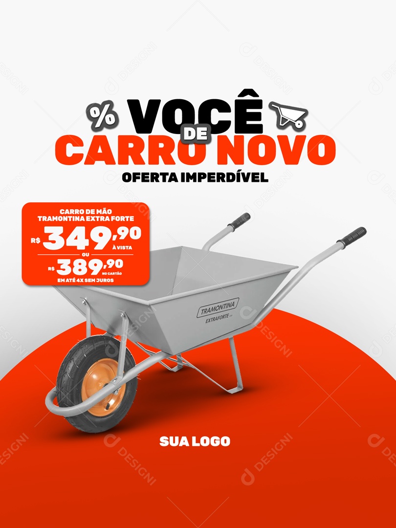 Você De Carro Novo Social Media 3D Composição PSD