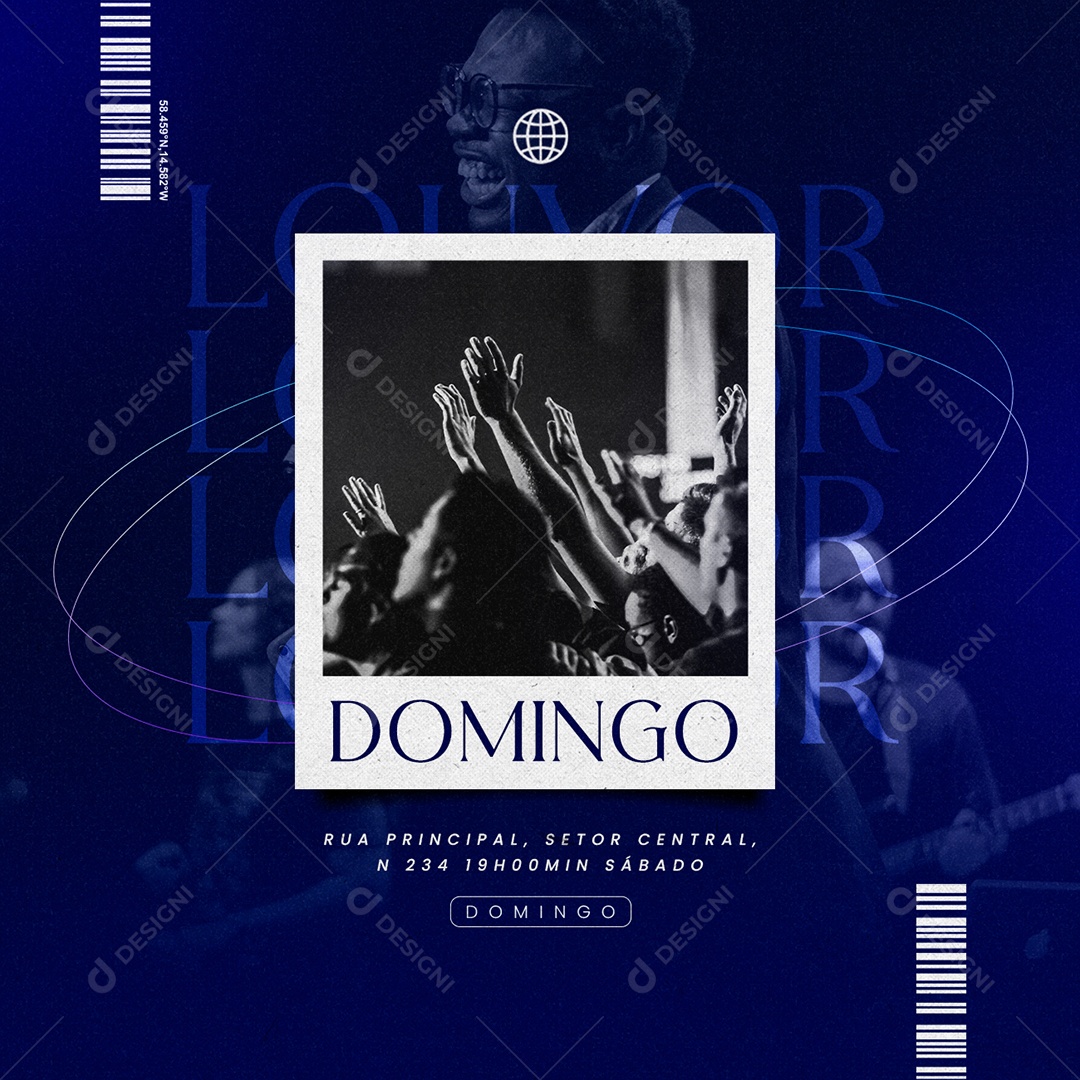 Gospel Domingo Louvor Social Media PSD Editável