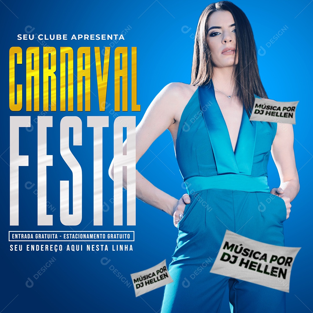Social Media Carnaval Festa Música Por Dj Hellen PSD Editável