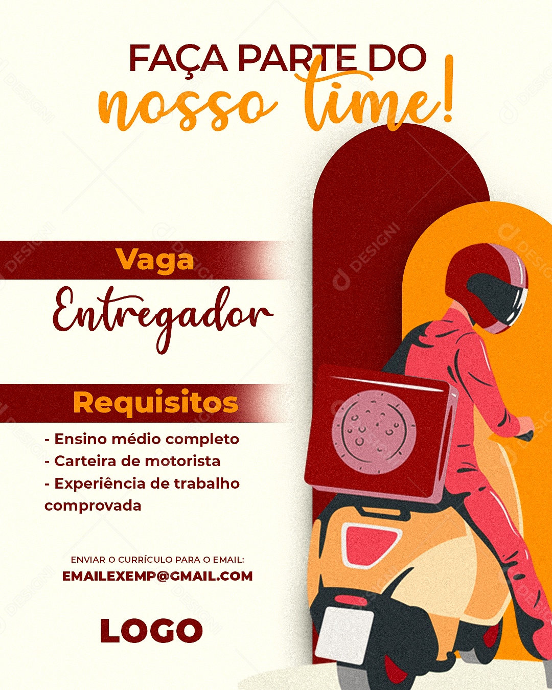 Faça Parte do Nosso Time Social Media PSD Editável