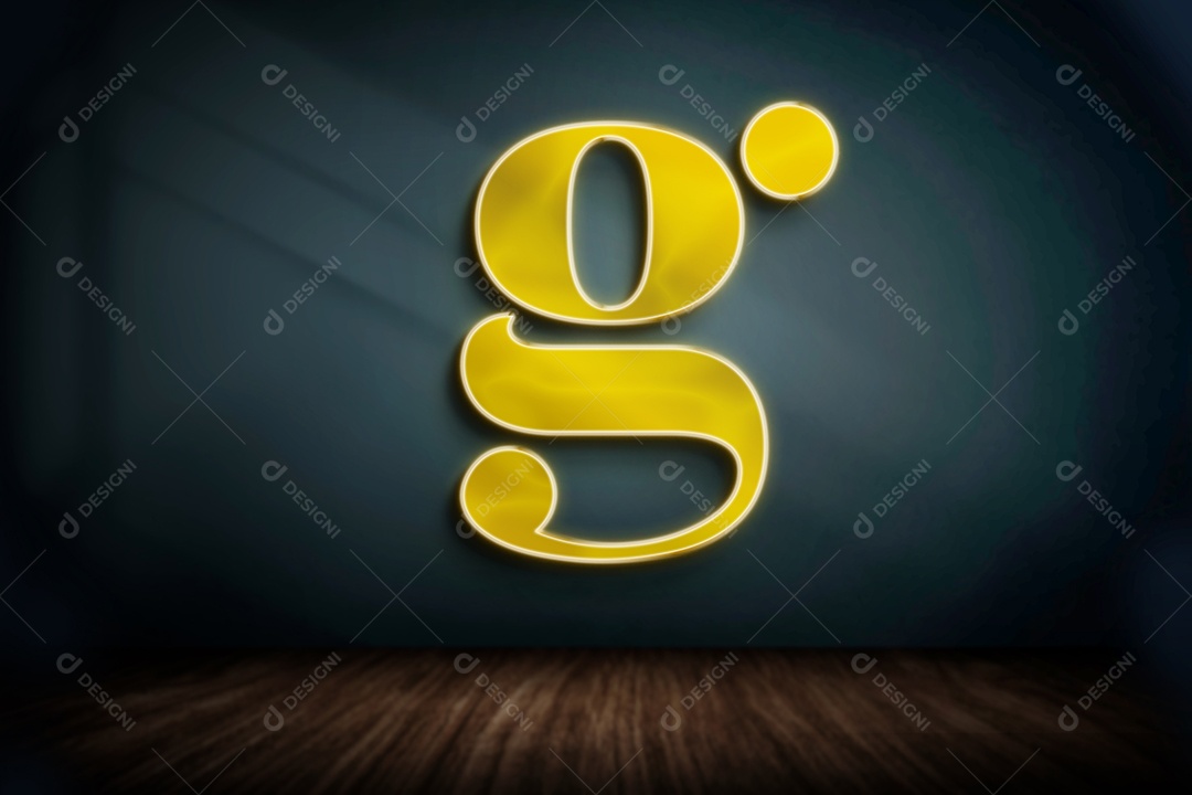 Logo Dourado G Mockup PSD Editável
