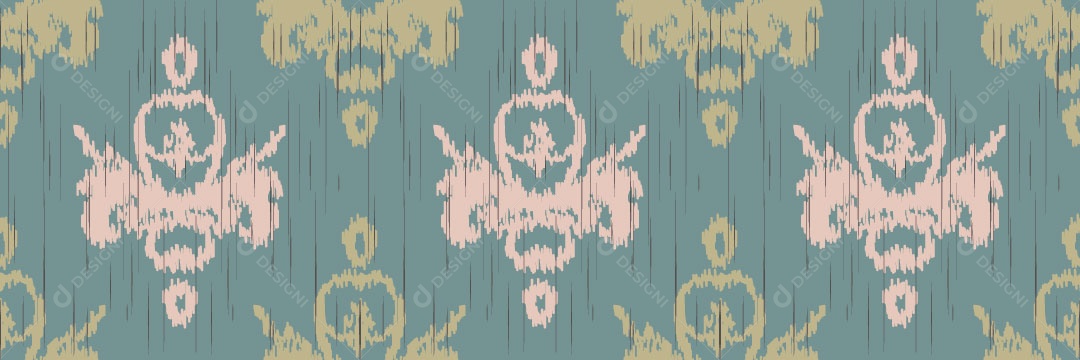 Padrão Tribal Tradicional Estilo Damasco Vetor EPS