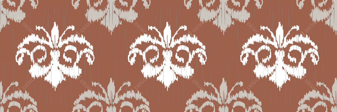 Padrão Tribal Tradicional Estilo Damasco Vetor EPS