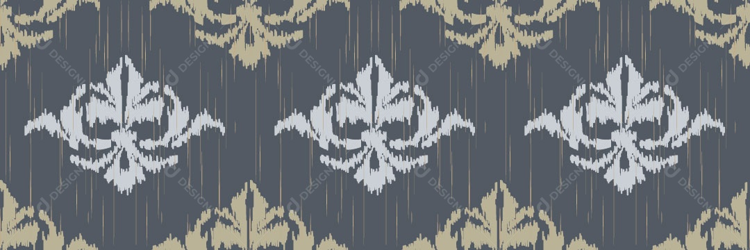 Padrão Tribal Tradicional Estilo Damasco Vetor EPS