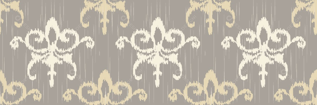 Padrão Tribal Tradicional Estilo Damasco Vetor EPS