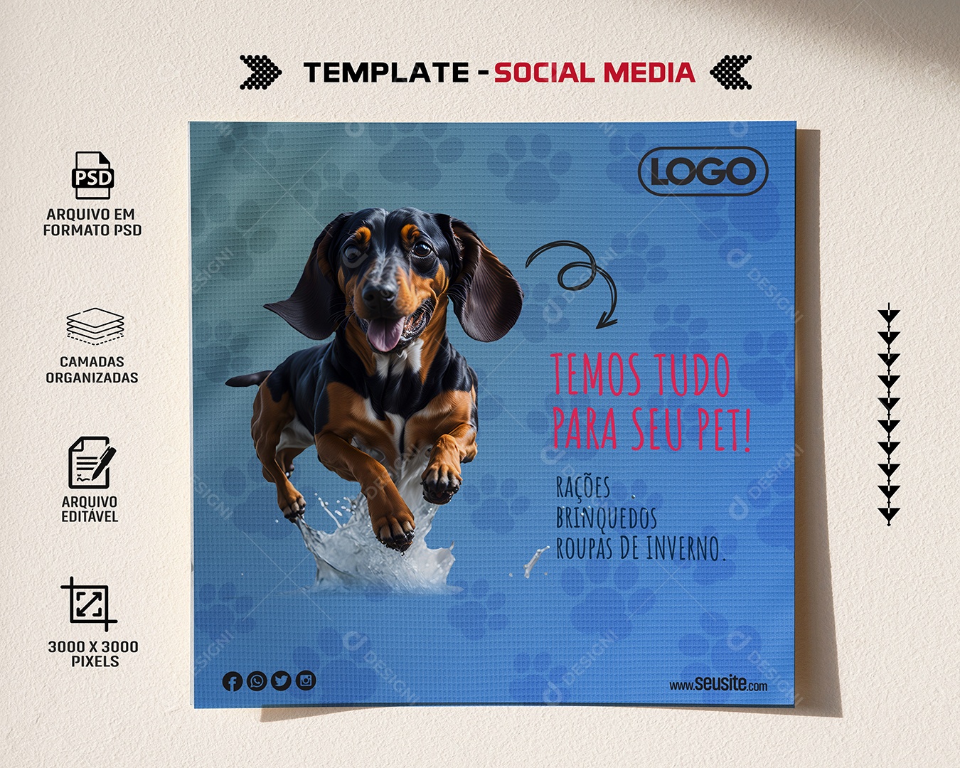 Temos Tudo Para Seu Pet Social Media PSD Editável