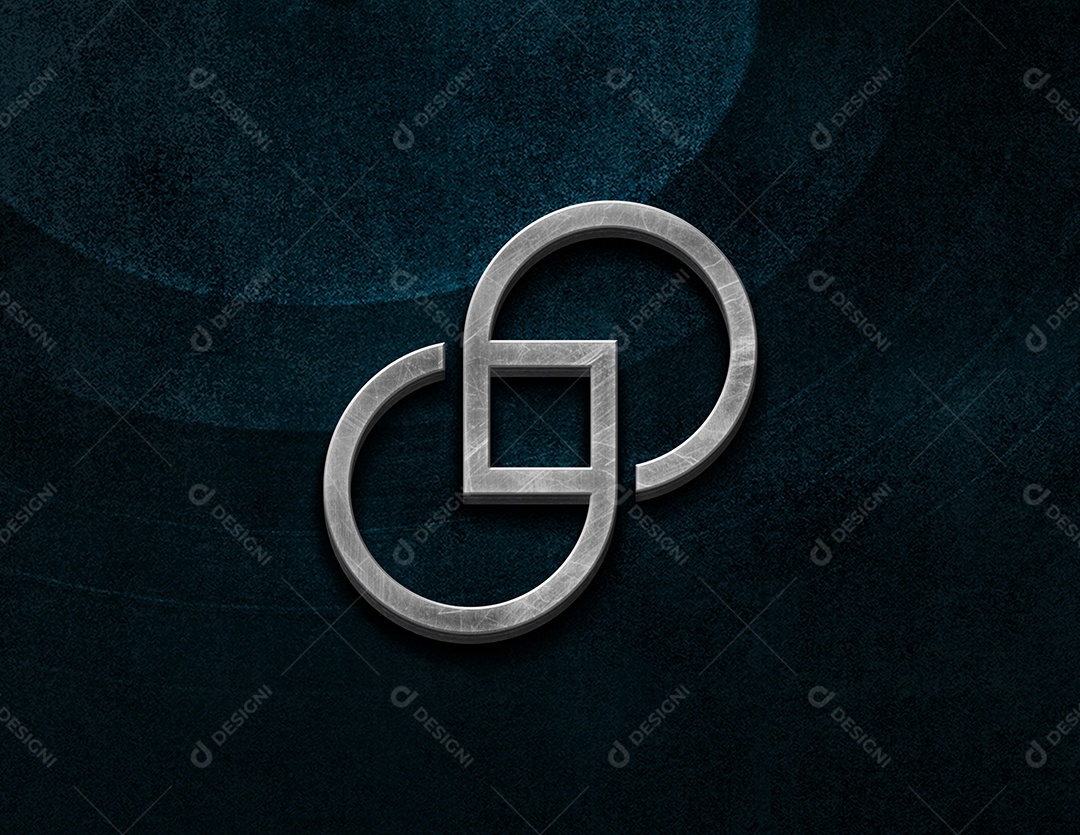 Logo Mockup Prateado PSD Editável