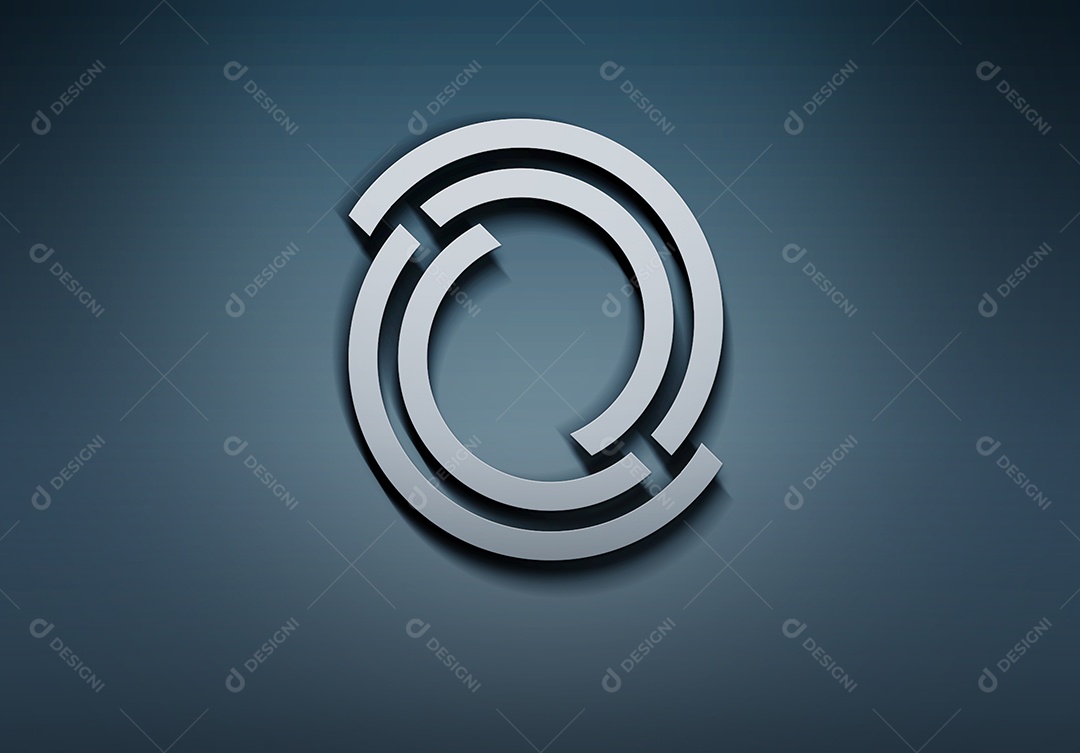 Mockup Logo Prata Circular PSD Editável