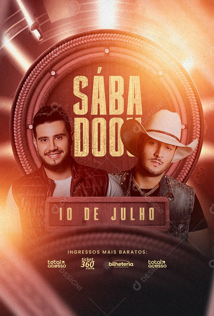 Sábadoou Flyer Bruno & Barretto Social Media PSD Editável