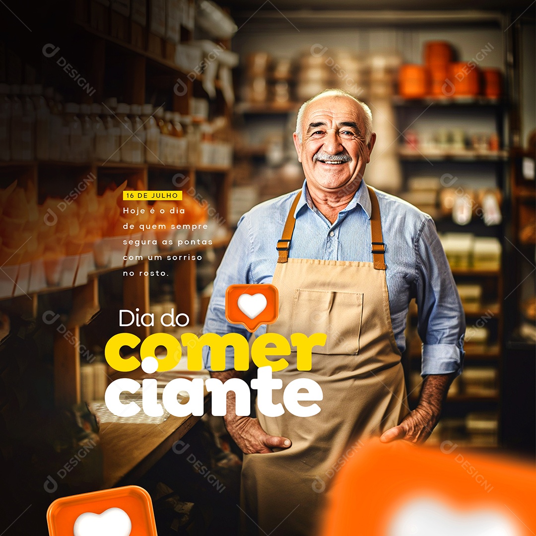 Dia do Comerciante Social Media PSD Editável