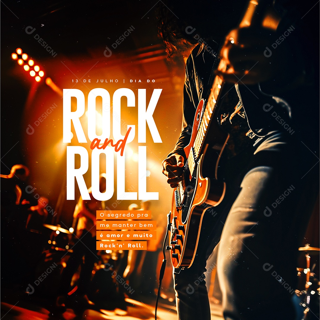 Social Media 13 de Julho dia do Rock PSD Editável