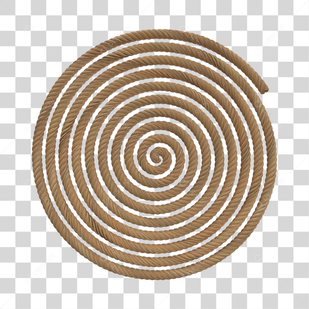 Elemento 3D Corda em Forma Redonda Para Composição PNG Transparente