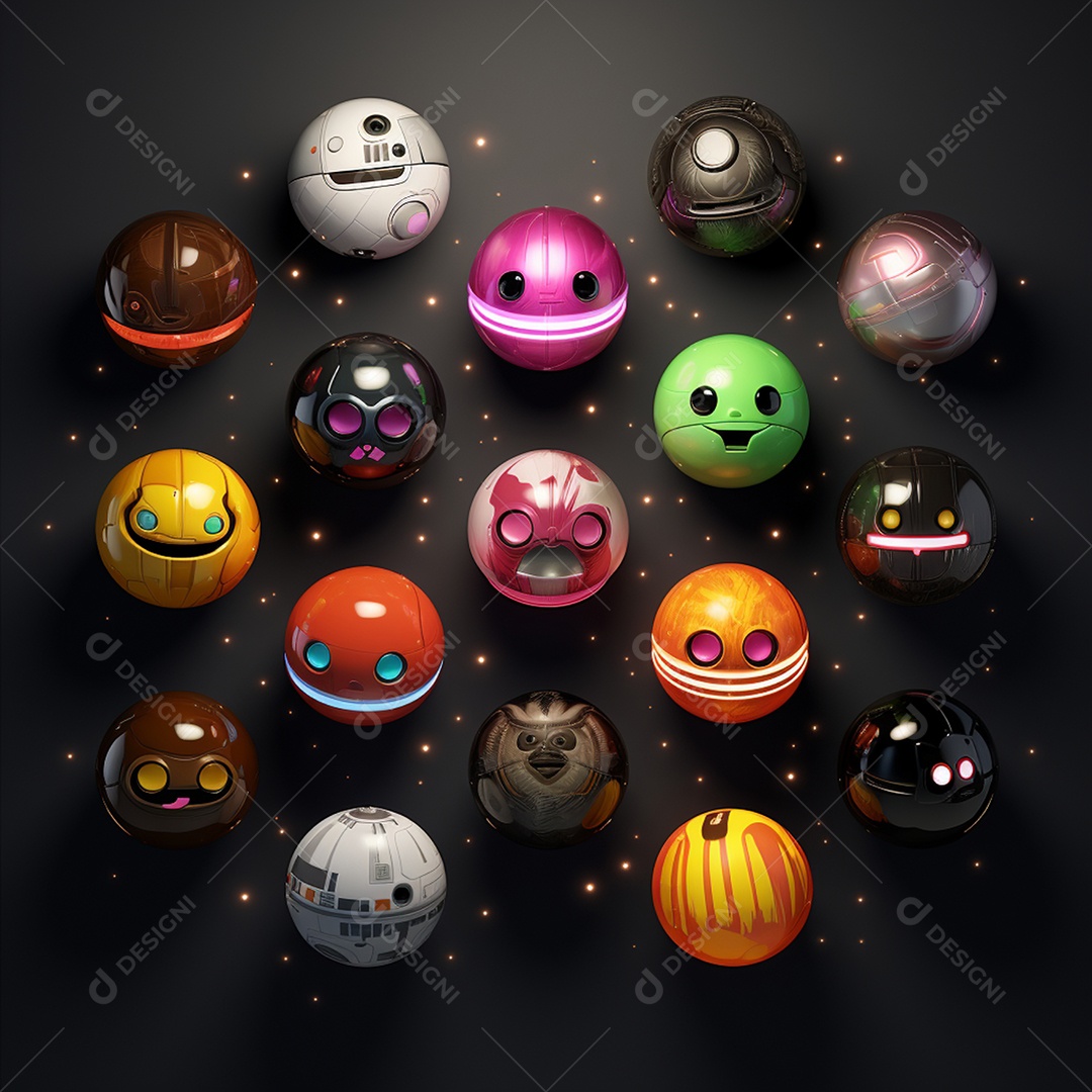 Imagem realista de emojis animados