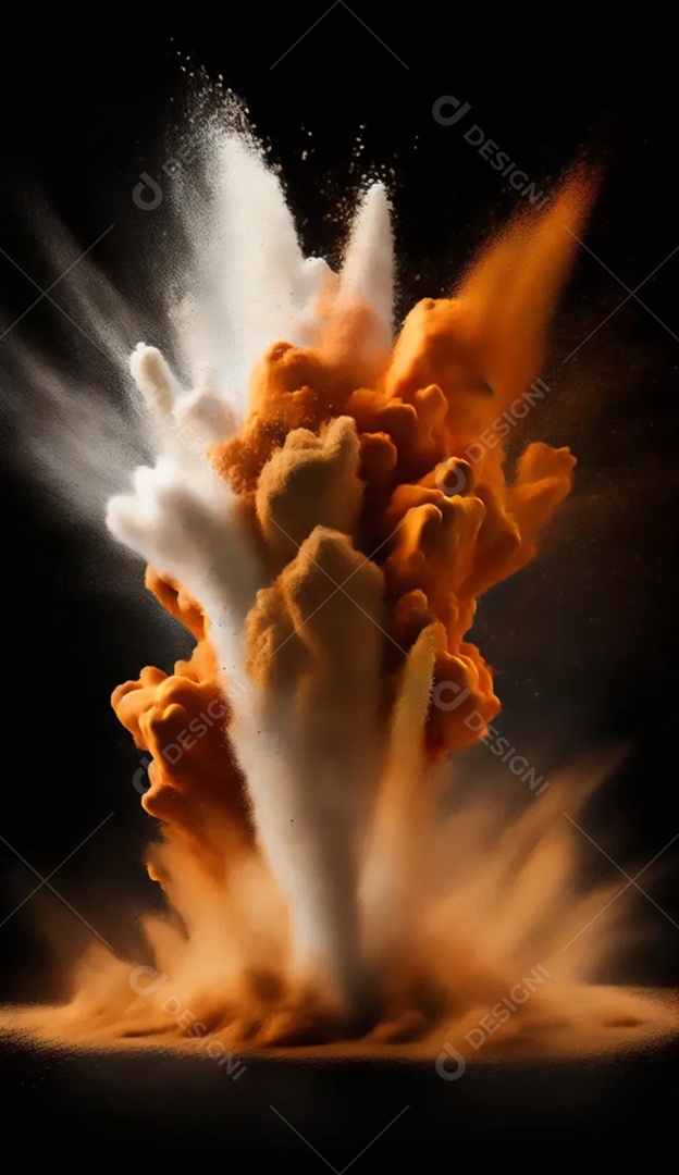 Ilustração de tinta em pó explodindo
