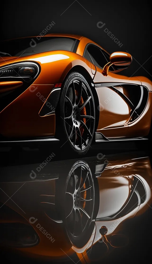 Veiculo alaranjado esportivo McLarem