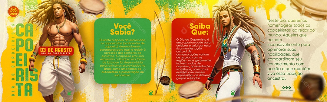 Social Media Dia Do Capoeirista 03 De Agosto PSD Editável