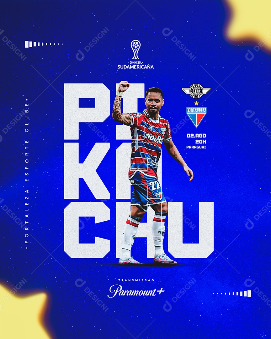 Flyer Futebol Commebol Sudamerica Fortaleza x Libertado Paraguai   Social Media PSD Editável